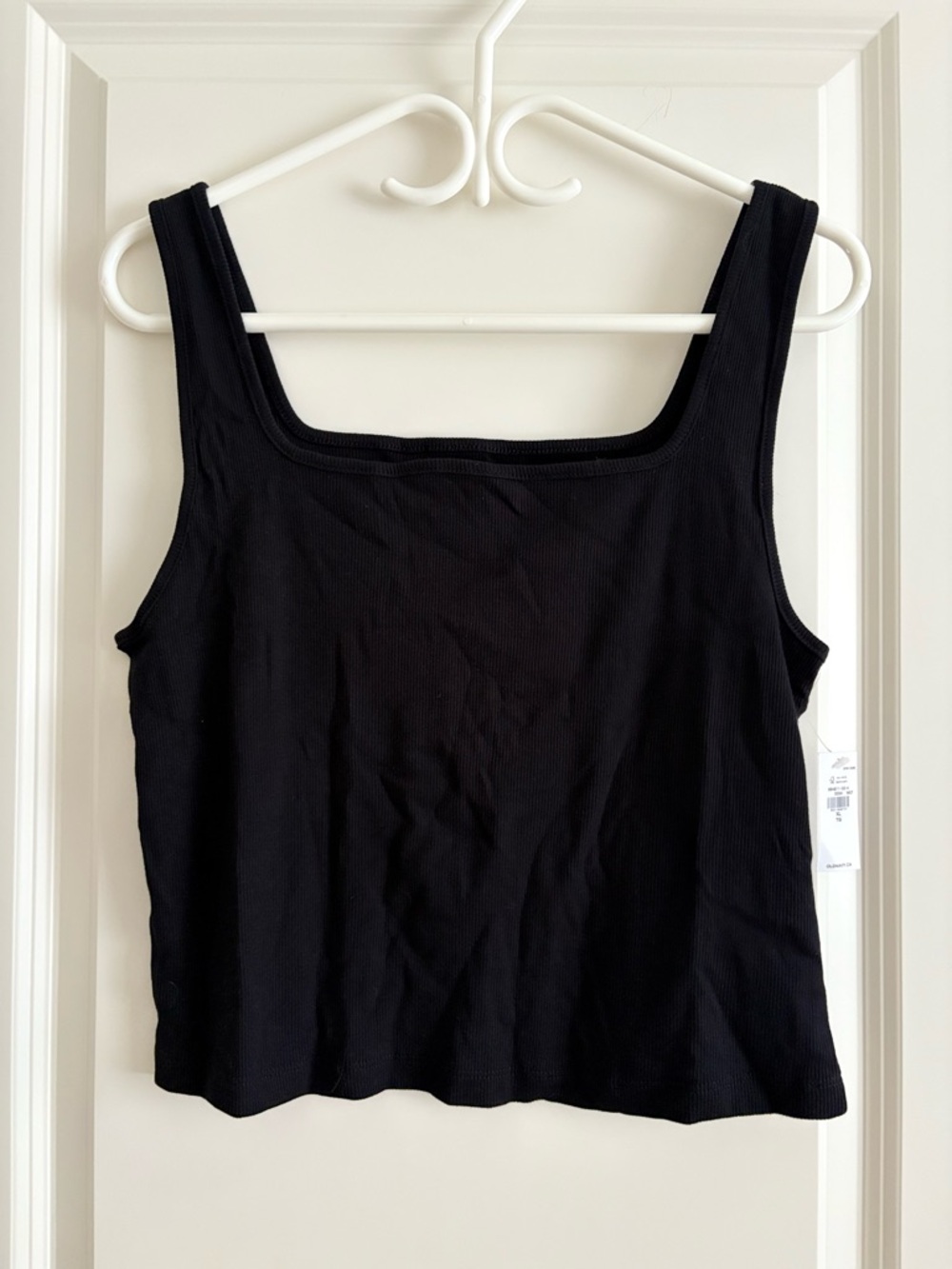 Old Navy Black Square Neck Ribbed Tank - Women's
